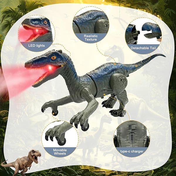 دایناسور کنترلی شارژی دودزا 2.4G کد Dinosaur RS073-1 — تصویر ۷