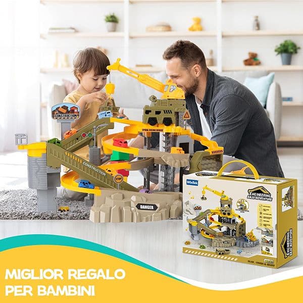 پارکینگ طبقاتی کارگاه ساختمانی موزیکال جرثقیل دار مدل Engineering Base Adventure E7021 — تصویر ۳