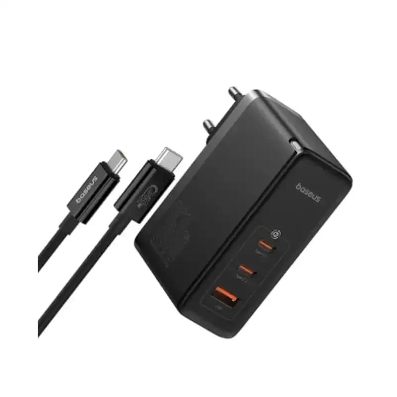 شارژر دیواری سه پورت باسئوس مدل GaN5 Pro 2C+U توان 160 وات همراه با کابل — تصویر ۹