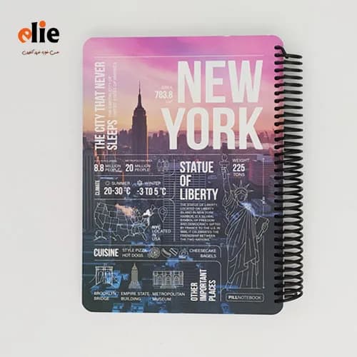 دفتر 100 برگ جلد سخت پیل طرح Newyork