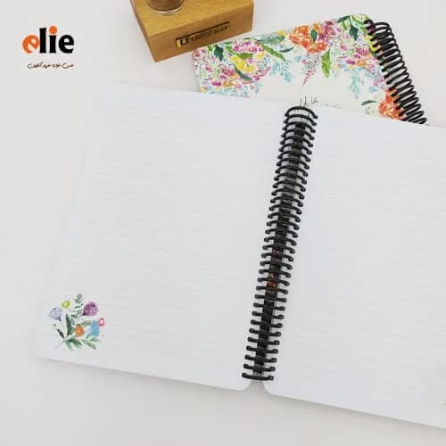 دفتر 100 برگ جلد سخت پیل طرح Flower4 — تصویر ۲