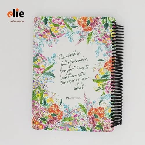 دفتر 100 برگ جلد سخت پیل طرح Flower4