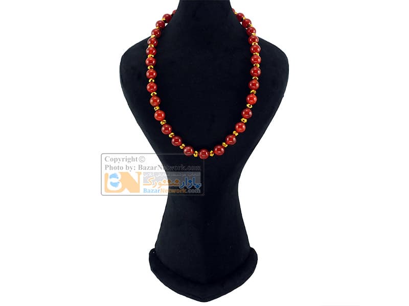 گردنبند سنگ عقیق و کریستال کد 388