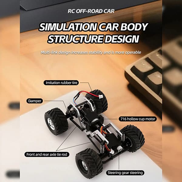 ماشین کنترلی صخرهنورد مینیاتوری OFFROAD JIABAILE 3601-3602 مقیاس 1:36 — تصویر ۶