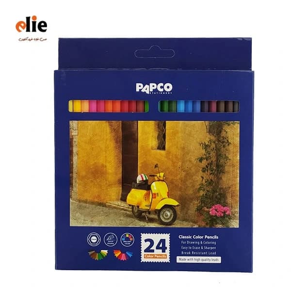 مداد رنگی 24 رنگ پاپکو طرح P02