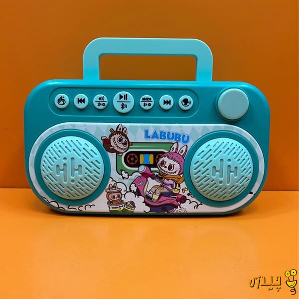 اسباب بازی اسپیکر با میکروفون طرح ضبط صوت رنگ سبز آبی کد K-008