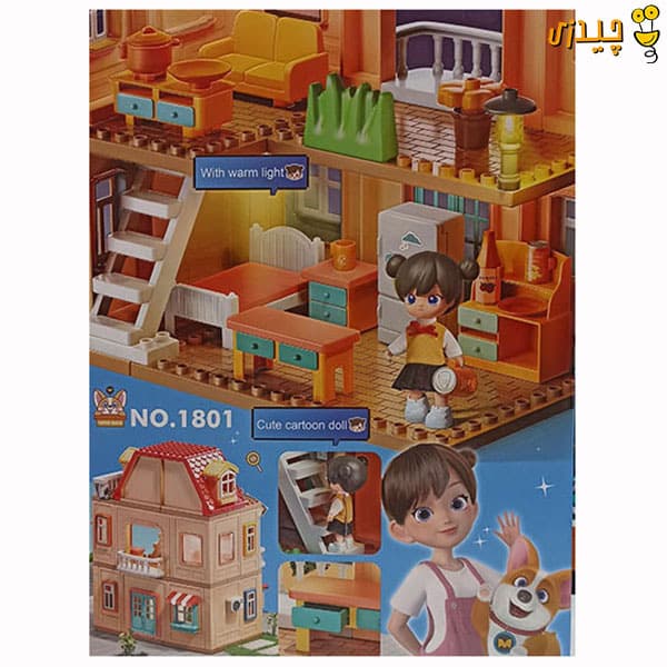 لگو خانه عروسکی 186 تکه فیلو FEELO GENIUS ARCHITECT کد1801 — تصویر ۲