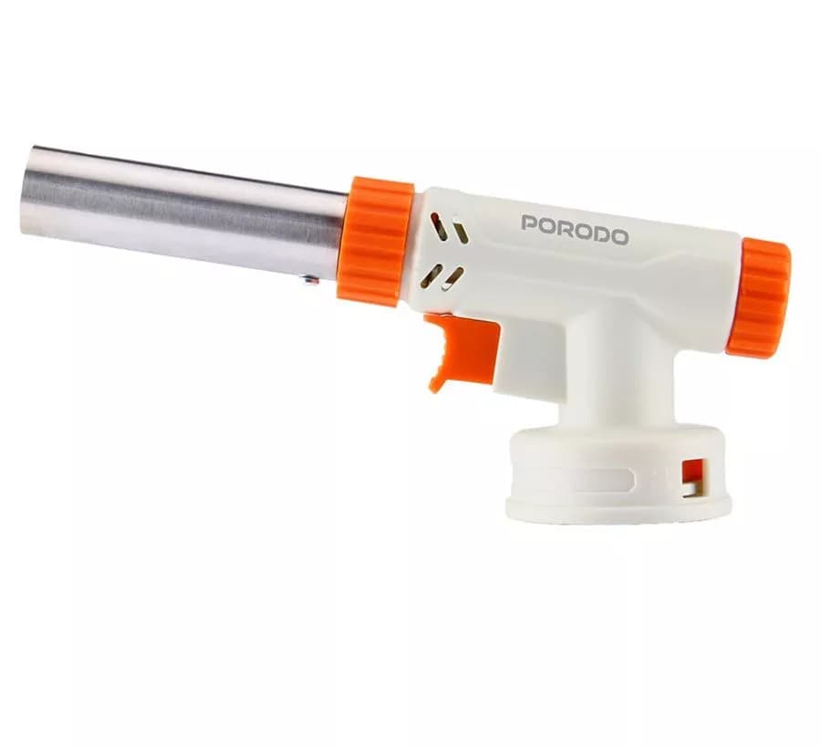 سر شعله فندکی کپسول گاز پرودو مدل PDLFSTJY01 | Porodo Dual-Mode Butane Gas Torch – دمای ۱۵۰۰ درجه، شعله ضدباد، کپسول قابل تعویض
