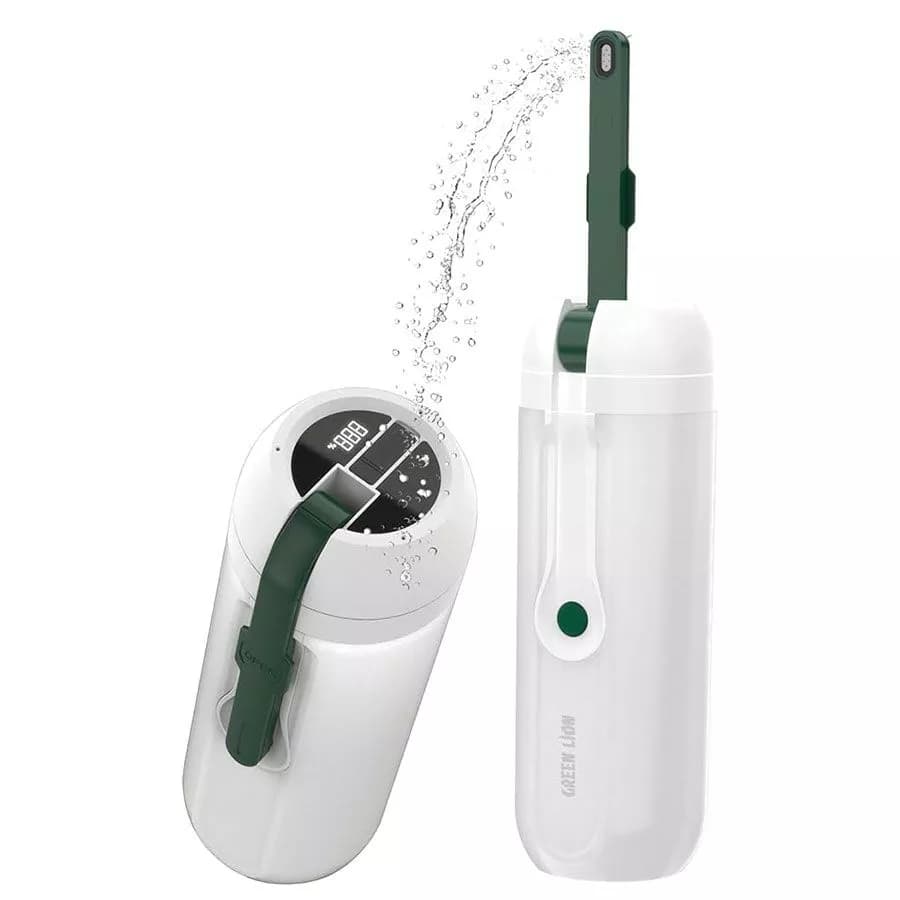 خودشور مسافرتی شارژی مخزن دار گرین لاین Green Lion Bidet Go with Built-In Water Tank | دو حالت پاشش، موتور 6400 دور، IPX6، 350 میلی‌لیتر