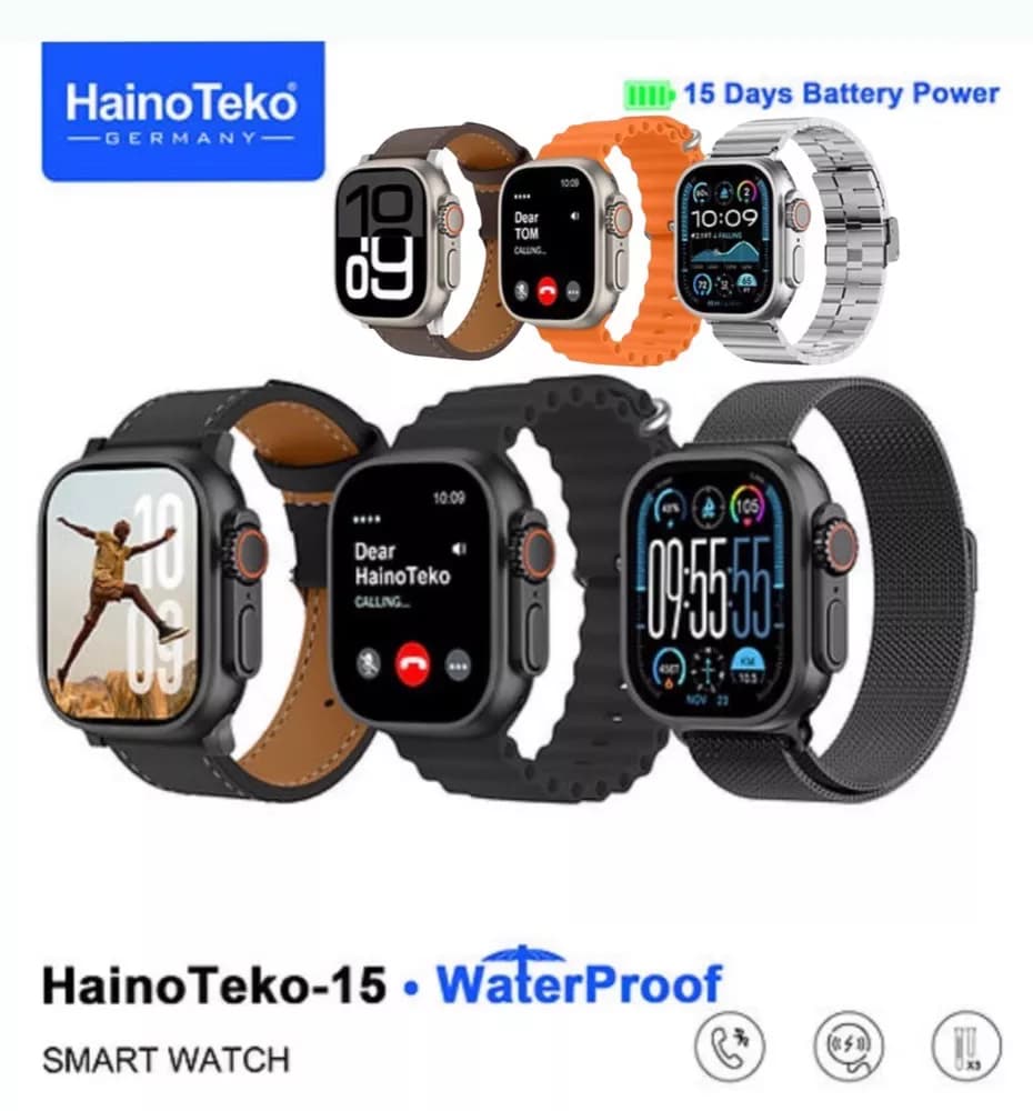 ساعت هوشمند Haino Teko Ultra 2 مدل A2 | صفحه نمایش AMOLED، بدنه فلزی، ضد آب، همراه با ۳ بند (استیل، سیلیکونی، چرمی)