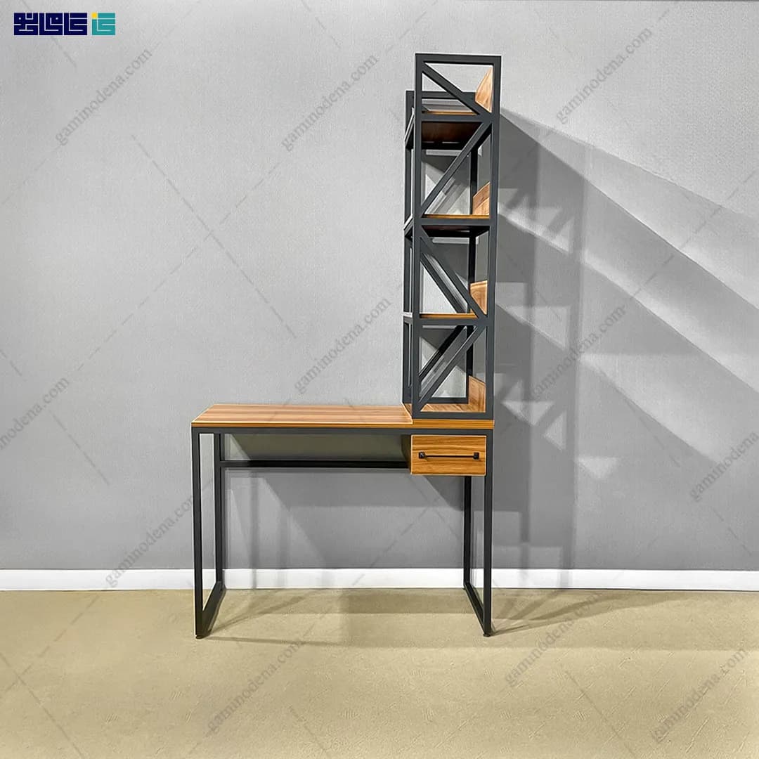میز تحریر چوب و فلز شاپرک — تصویر ۲