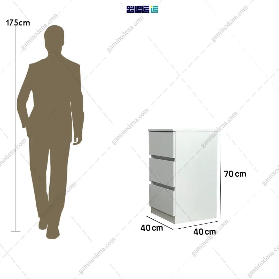 میز پاتختی ایکیا سه کشو سانا — تصویر ۴