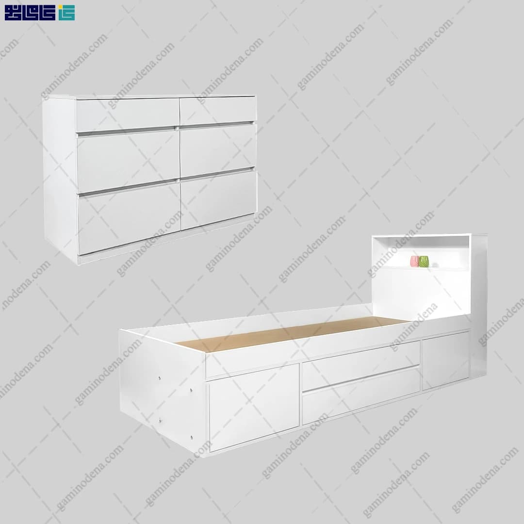 ست تخت خواب و دراور آسنا