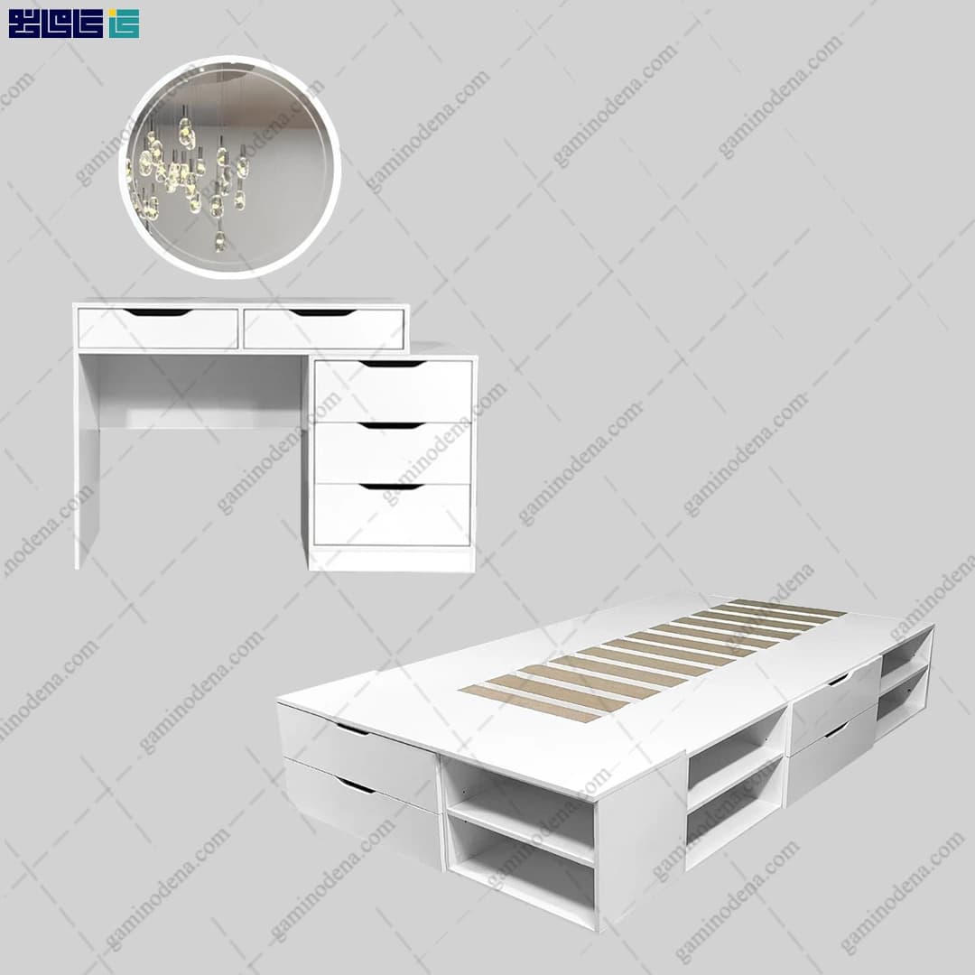 ست تخت خواب و میز آرایش یکتا