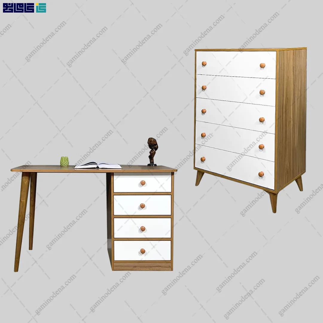 ست میز تحریر و دراور آسنا