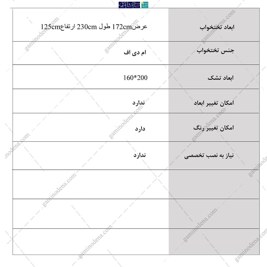 تخت خواب ام دی اف باکس و کشودار هلیا دو نفره — تصویر ۷