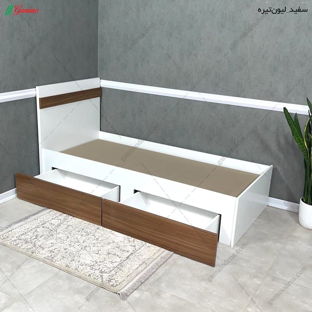 تخت خواب کشودار ام دی اف و مدرن غزاله یک نفره — تصویر ۲