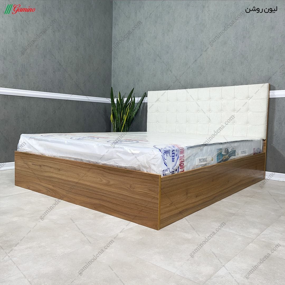تخت خواب لمسه دار ساده دموی 120 — تصویر ۳