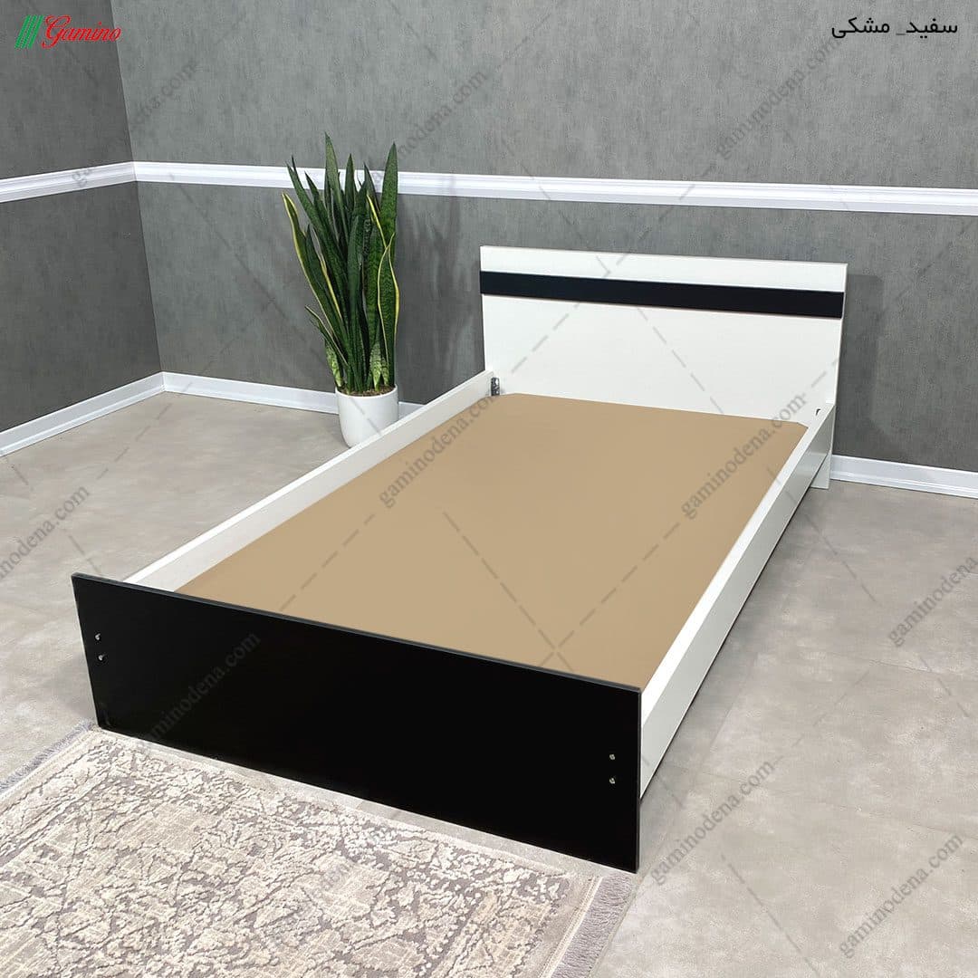 تخت خواب مدرن ساده و سفید راحیل 120 — تصویر ۴