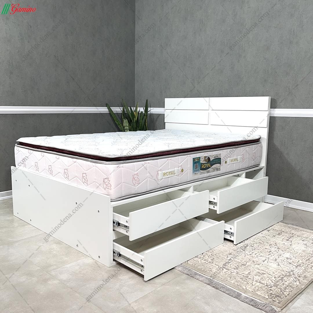 تخت خواب دخترانه نوجوان کشودار حافظ 120 — تصویر ۲