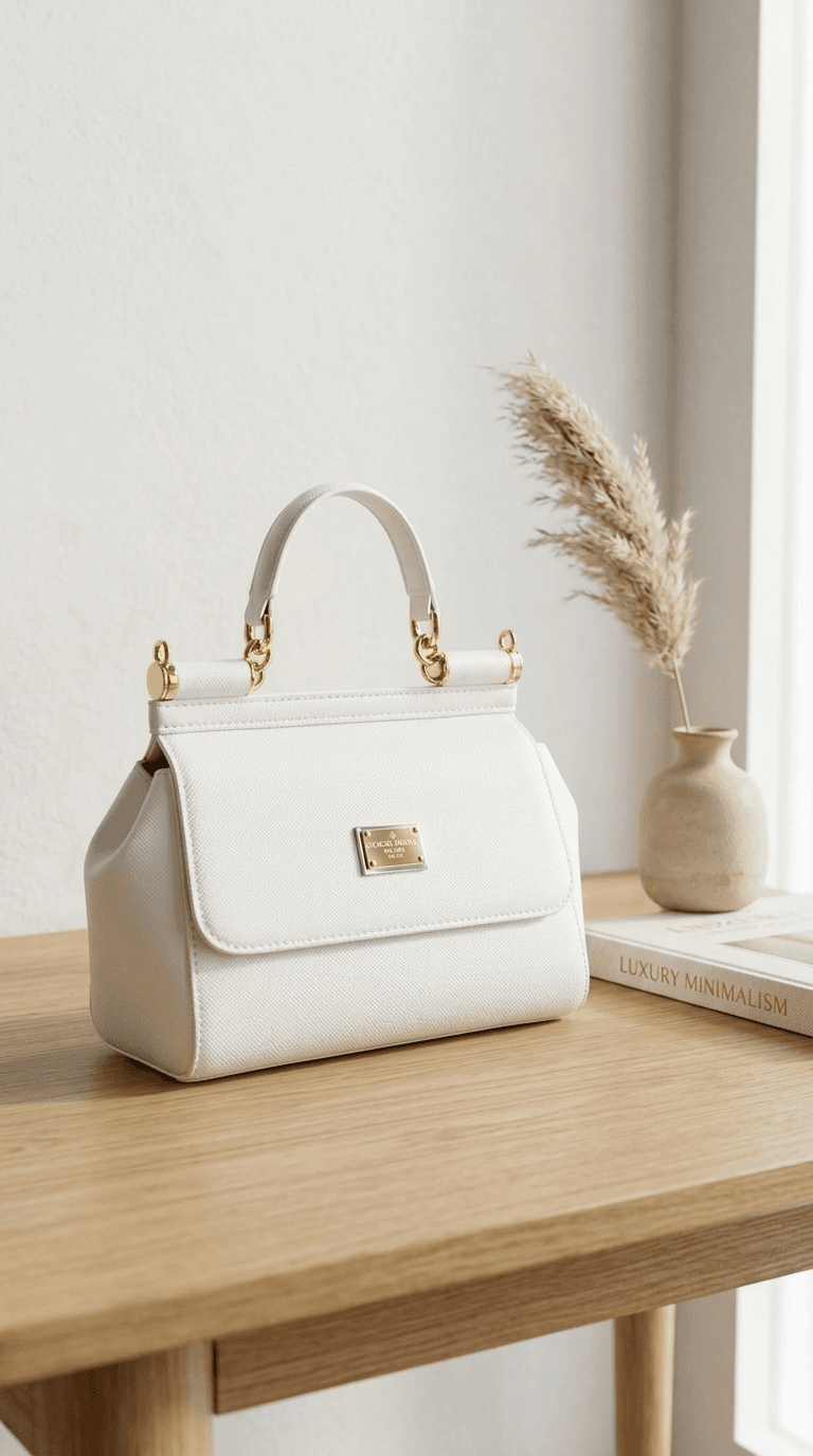 کیف زنانه وارداتی برند دولچه گابانا -Dolce & Gabbana رنگ سفید کد 1630