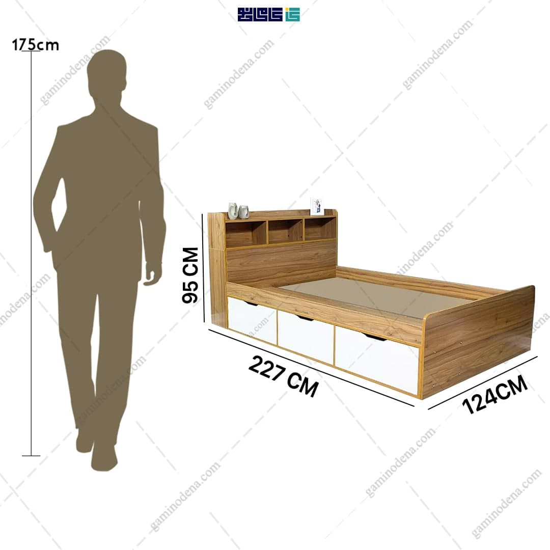 تخت خواب مدرن پسرانه اسپرت کیوان 120 — تصویر ۴