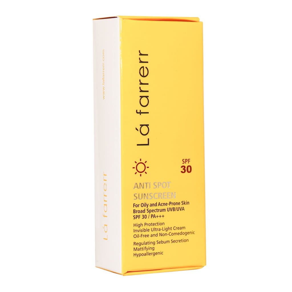 کرم ضد آفتاب SPF30 پوست چرب لافارر ضد لک و بدون رنگ La Fa — تصویر ۴
