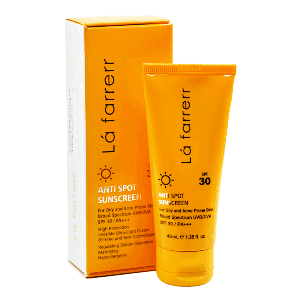 کرم ضد آفتاب SPF30 پوست چرب لافارر ضد لک و بدون رنگ La Fa
