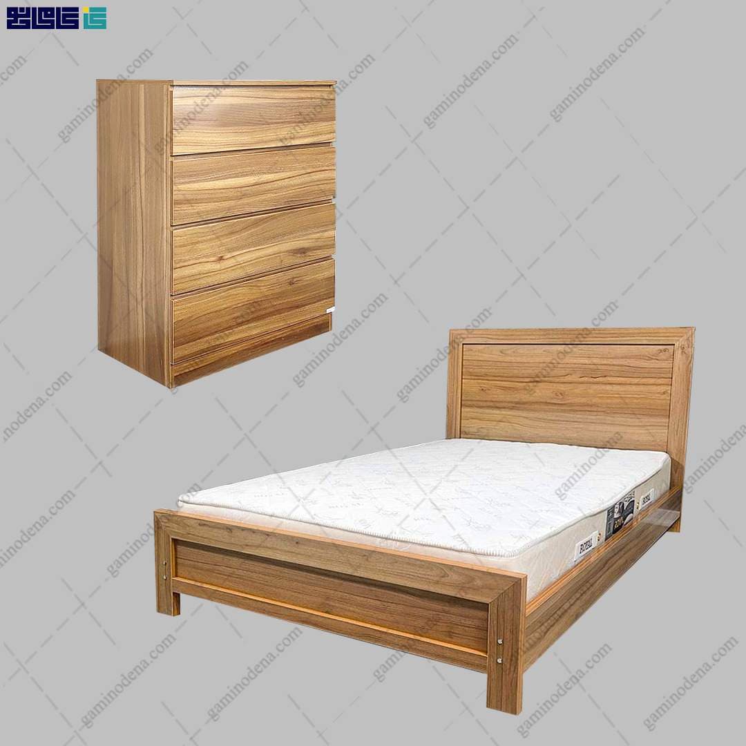 ست تخت خواب و دراور ساده و شیک آرزو