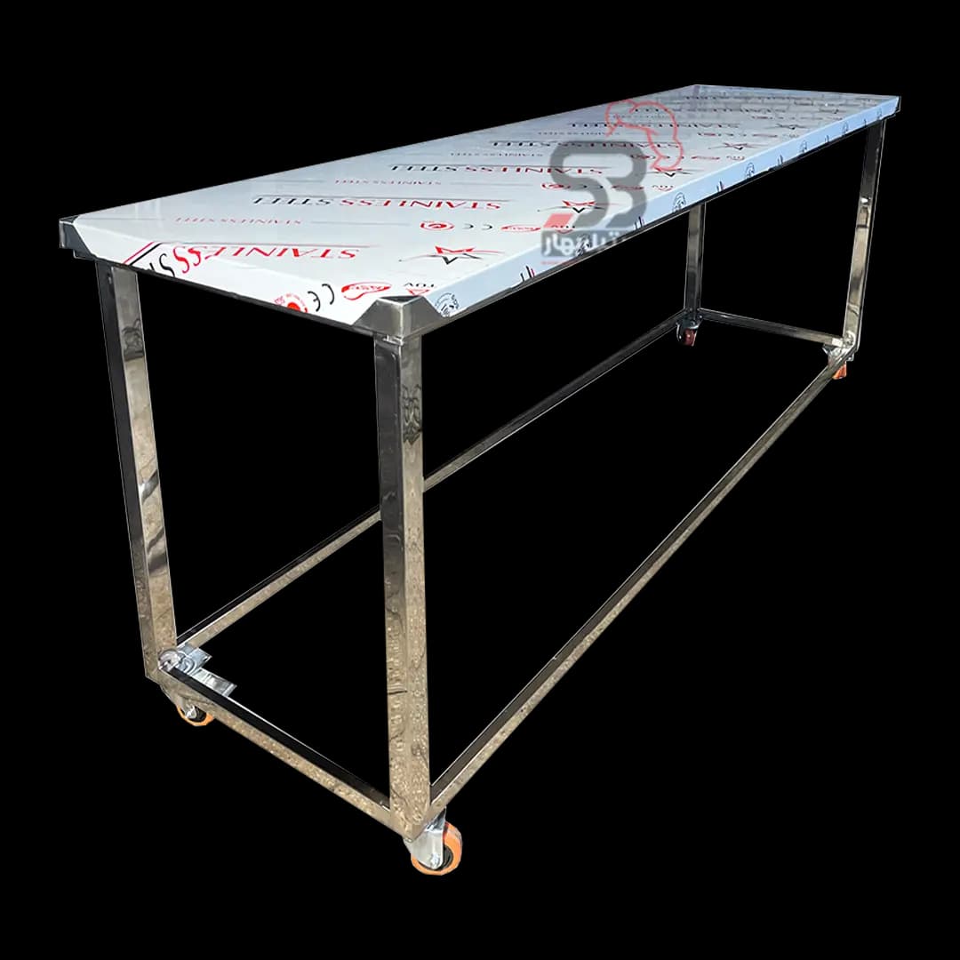 میز کار استیل 230 در 50 چرخدار