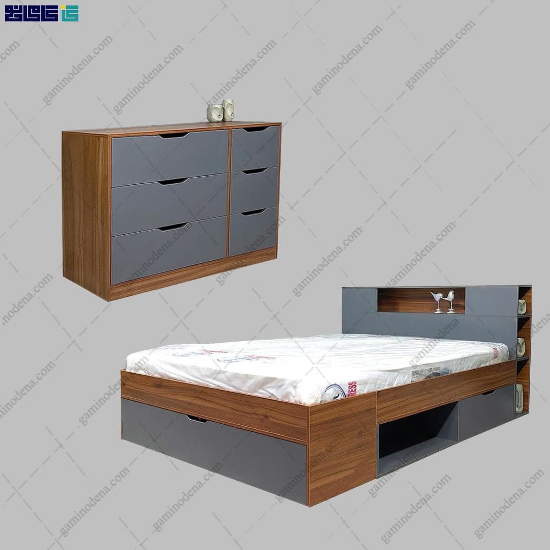 ست تخت خواب و دراور کشودار دایانا