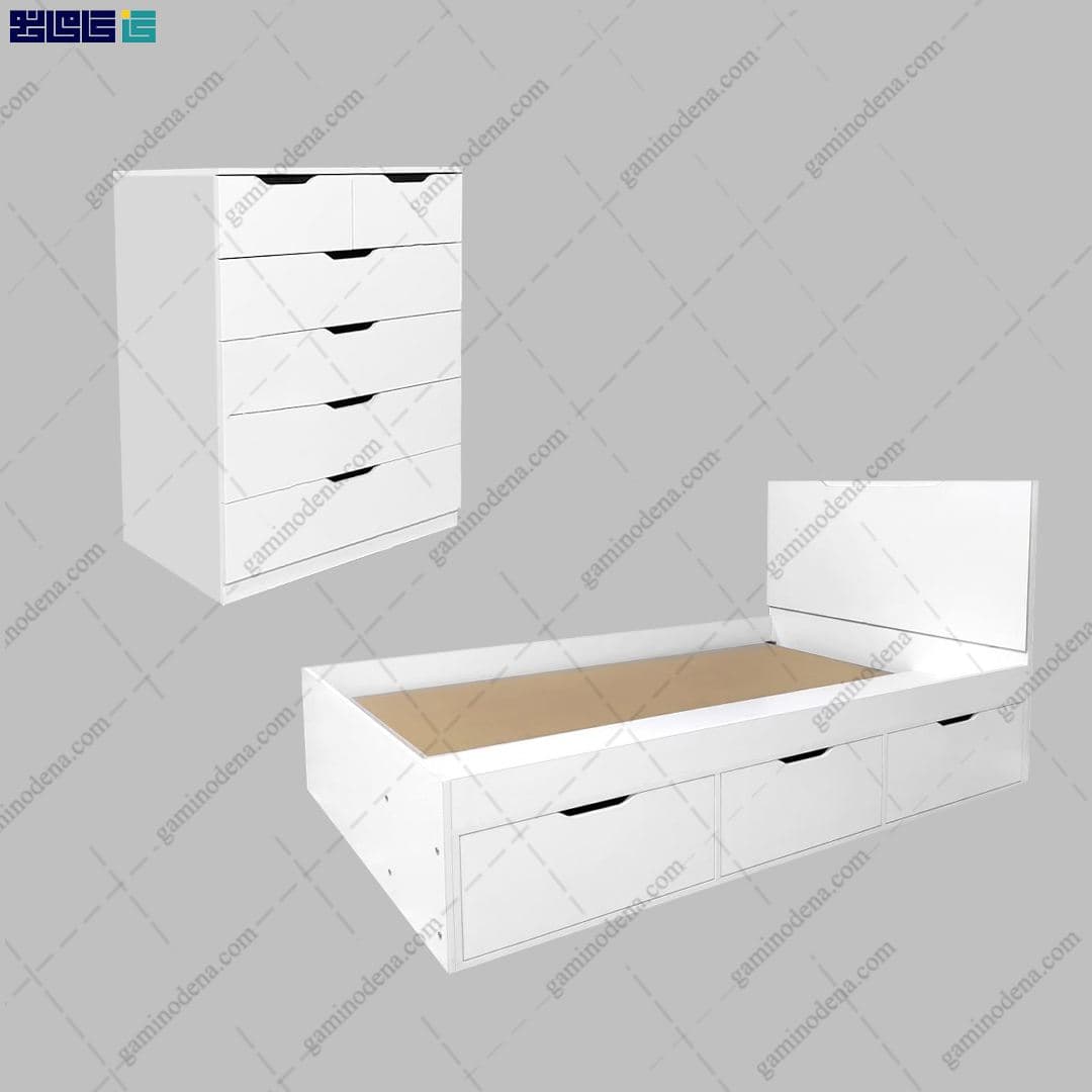 ست تخت خواب و دراور کشودار یلدا