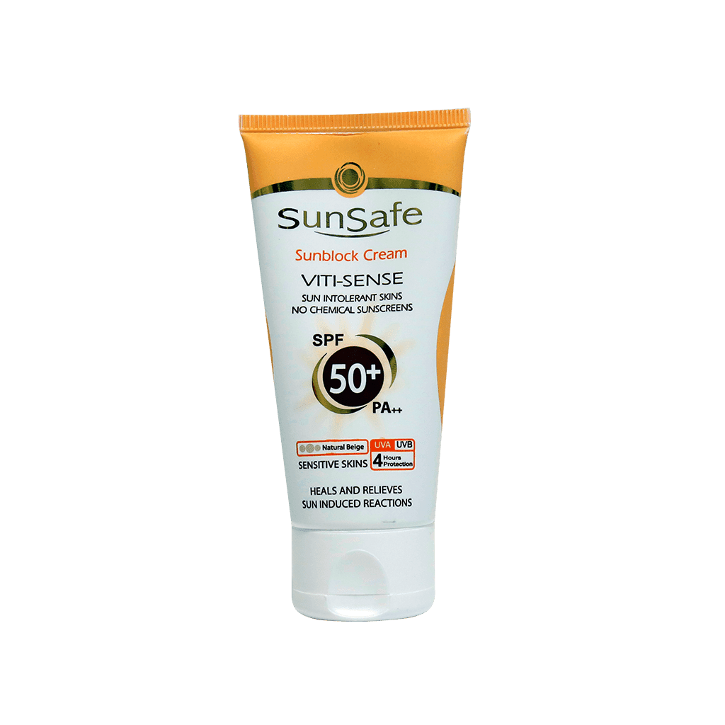 کرم ضد آفتاب رنگی سان سیف +SPF50 فاقد جاذب های شیمیایی مناسب پوست حساس ۵۰ میلی لیتر — تصویر ۴