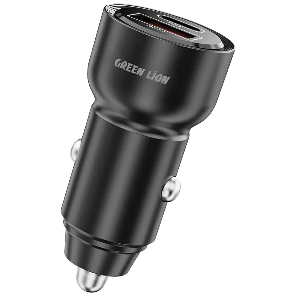 شارژر فندکی 60 وات دو پورت گرین لاین مدل ROADVOLT Charger 60w