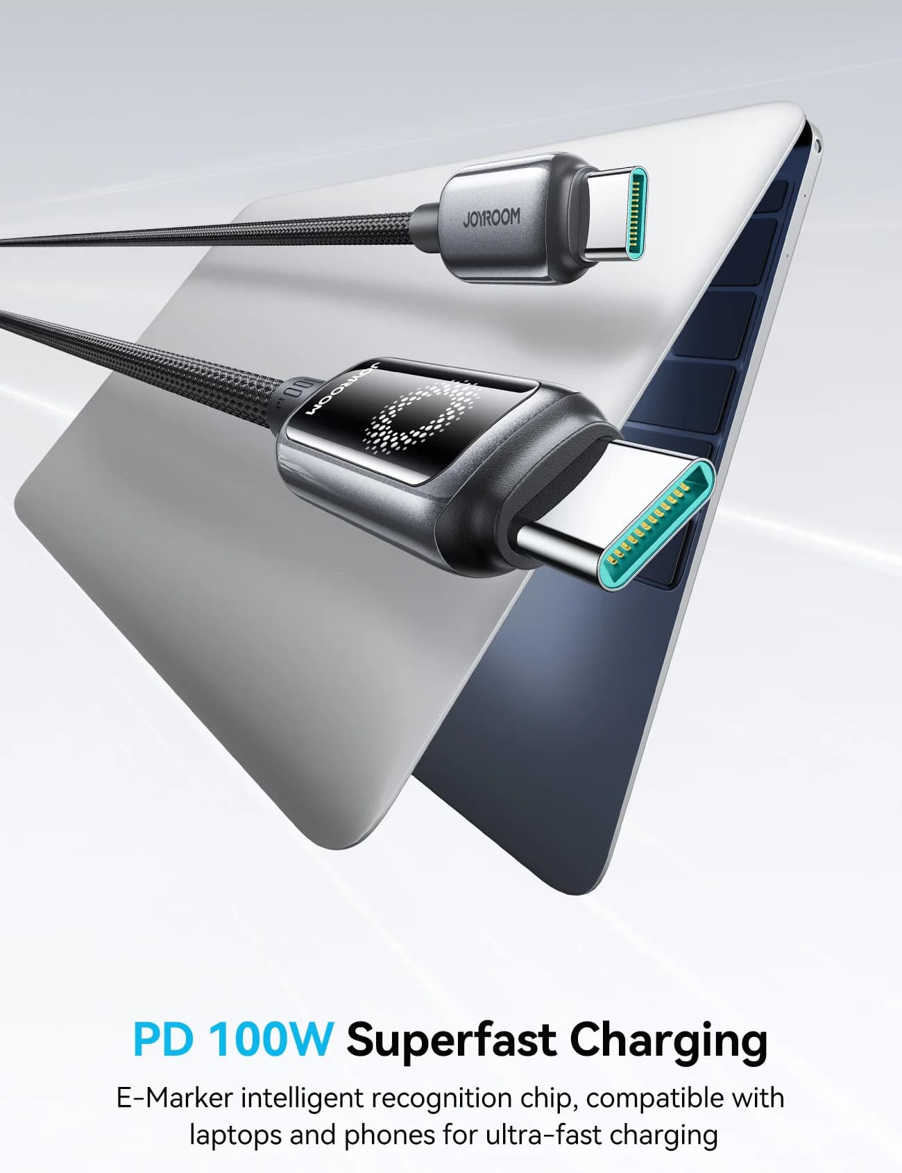 کابل شارژ TYPE-C به TYPE-C جوی روم مدل S-A55 با توان 100 وات و طول 1.2متر — تصویر ۶
