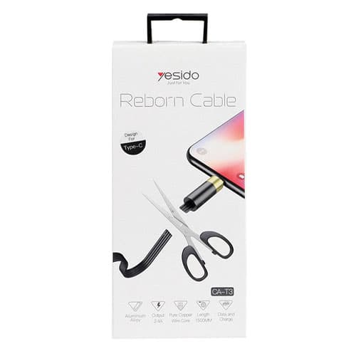 کابل شارژ USB به تایپ سی 1.5 متر قابل ترمیم یسیدو مدل Yesido CA-T3