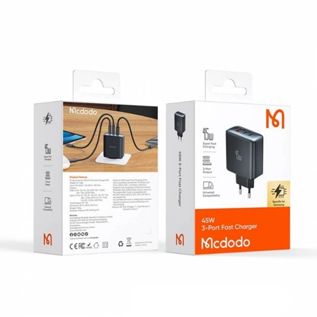 شارژر دیواری 45 واتی مک دودو مدل Mcdodo CH-486 — تصویر ۵