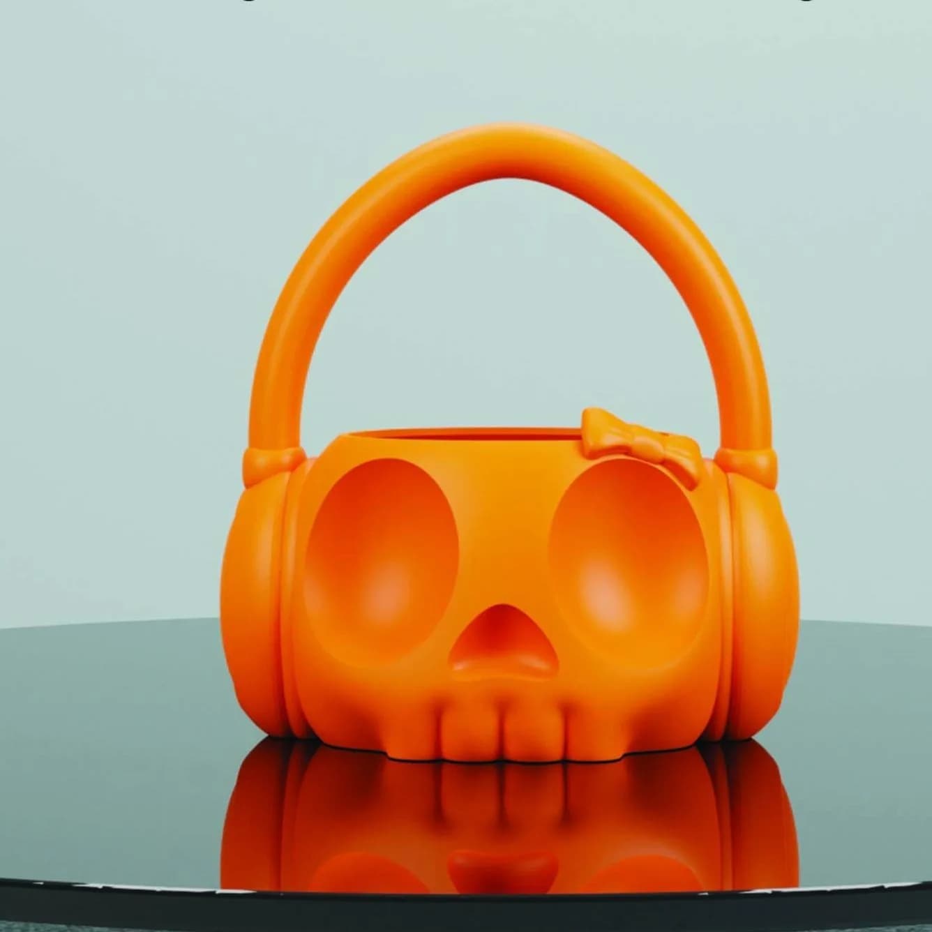 سبد شکلات هالووین طرح جمجمه ارتفاع 12 سانت — تصویر ۲