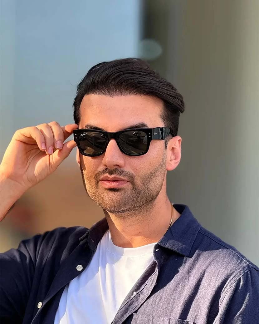 عینک آفتابی اورجینال اسپرت ریبن پلاریزه مدل Rayban RB0840-S MEGA WAYFARER — تصویر ۳