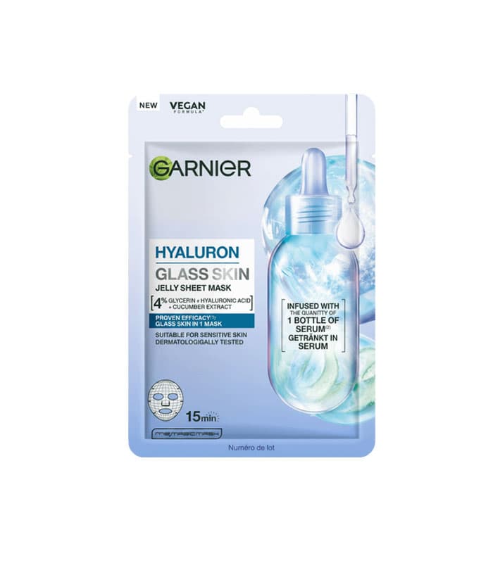 ماسک ورقه‌ای ژله‌ای آبرسان گارنیر Hyaluron Glass Skin