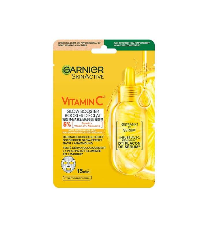 ماسک ورقه‌ای ویتامین C گارنیر SkinActive مدل Glow Booster