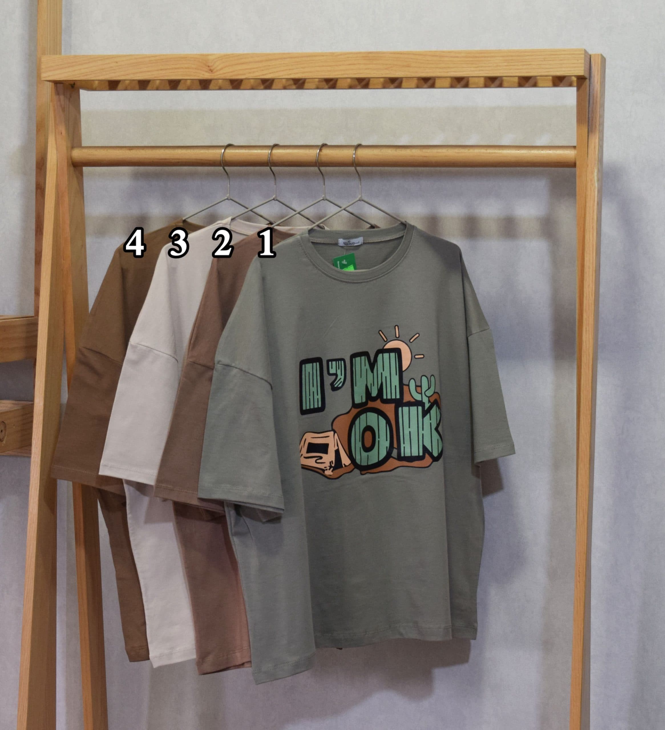 تیشرت قواره بزرگ طرح OK — تصویر ۲