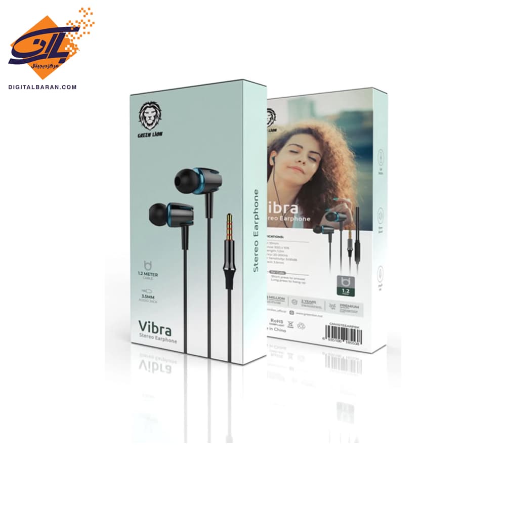 هندزفری استریو وایبرا گرین لاین Green Lion Vibra Stereo Earphone — تصویر ۲