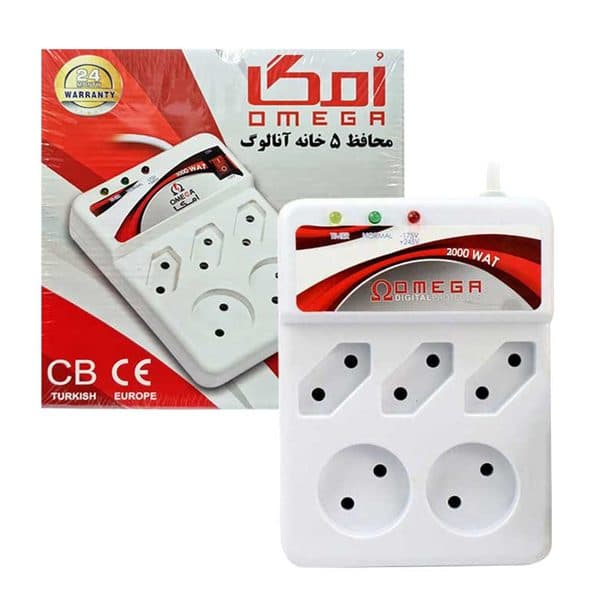 محافظ برق کلید دار 5 خانه 1.5 متری امگا OMEGA