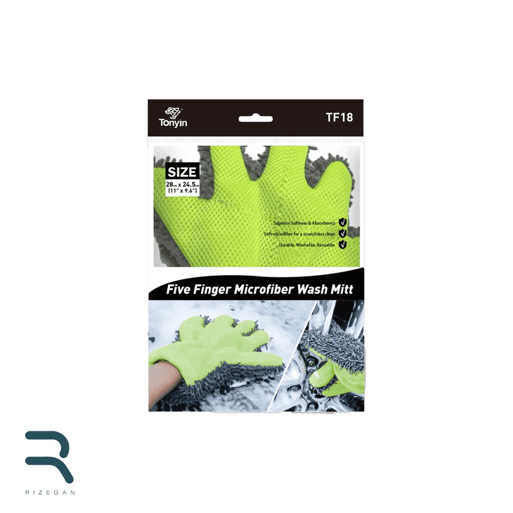 دستکش میکروفایبر مخصوص شست و شوی بدنه خودرو تونین TONYIN MICROFIBER FINGER WASHING MITT