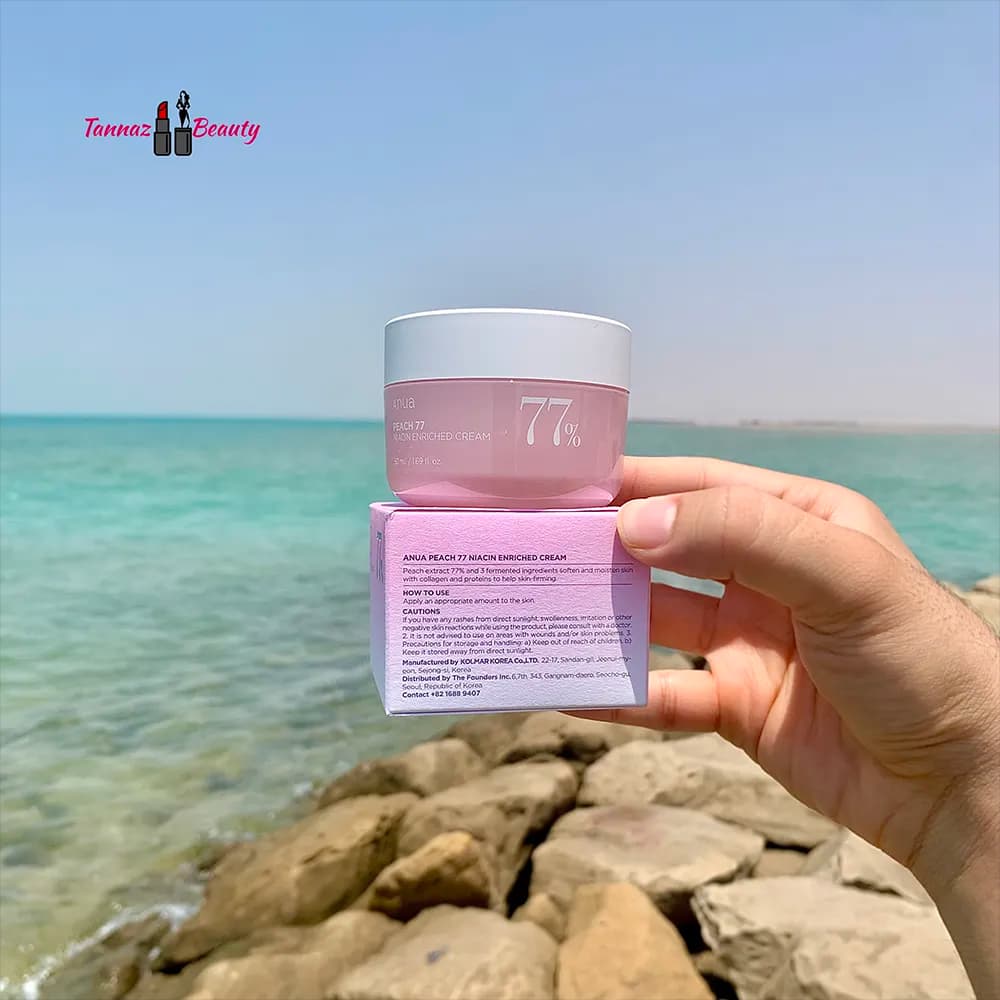 کرم هلو 77 آنوا اصل | مرطوب کننده + آبرسان + کلاژن | Anua Peach 77 Niacin Enriched Cream — تصویر ۴