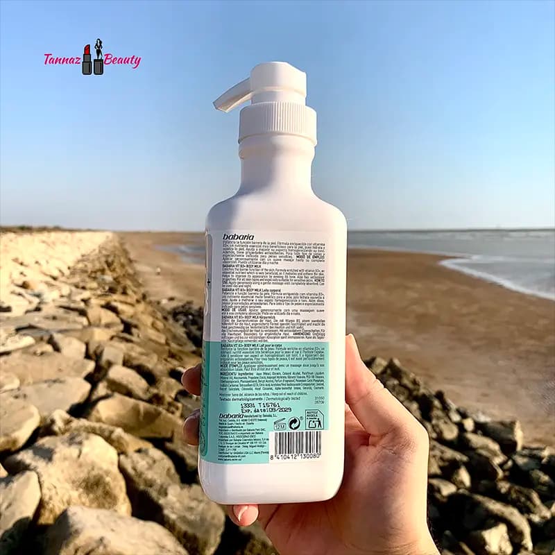 لوسیون بدن باباریا ویتامین B3 اصل | Body Milk پوست حساس 500 میل — تصویر ۳