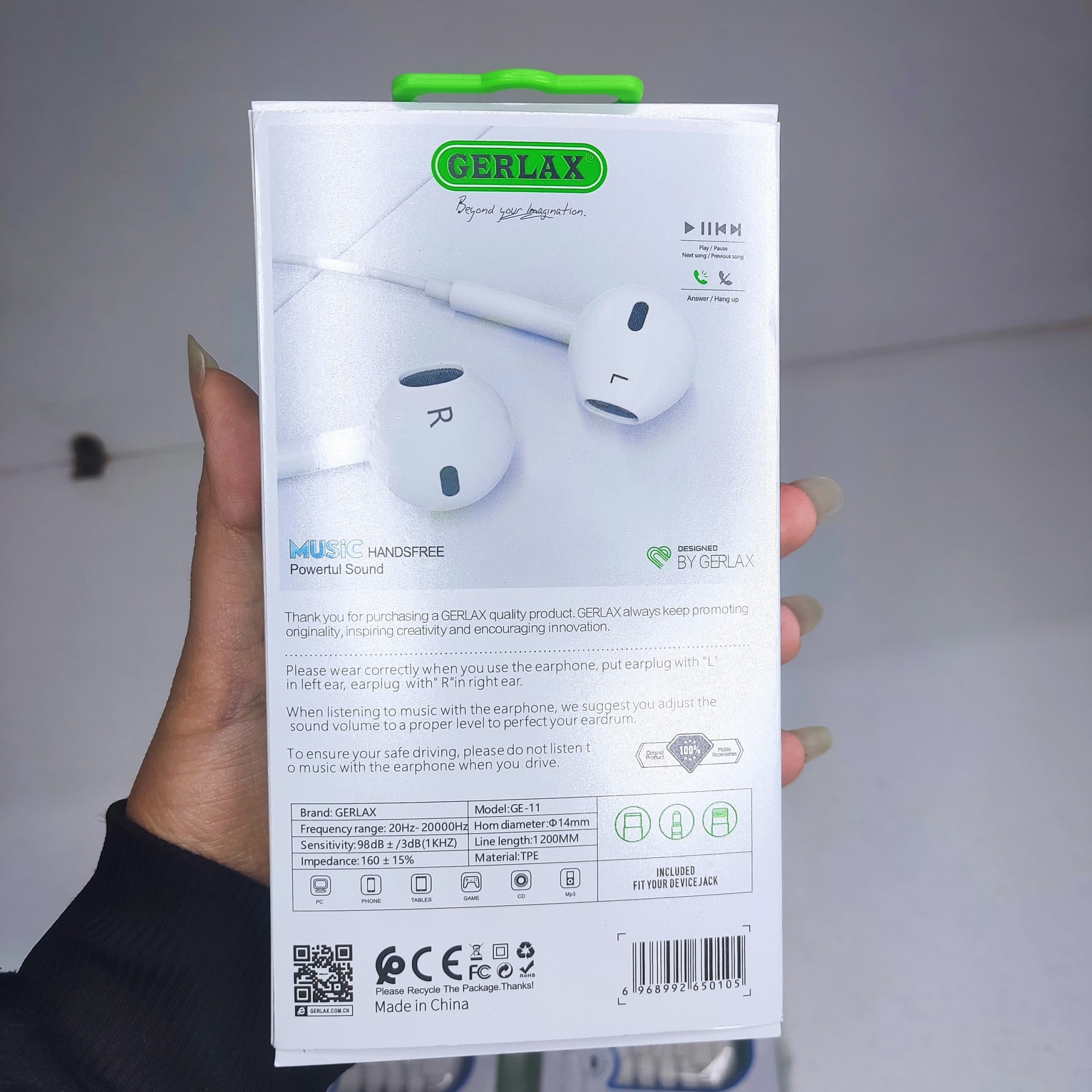 هندزفری سیمی اورجینال آیفون کیفیت اصلی مدل GE-11 — تصویر ۳