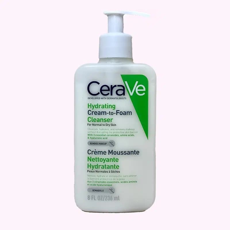 ژل شستشو آبرسان سراوی برای پوست خشک مدل Hydrating Cream to Foam