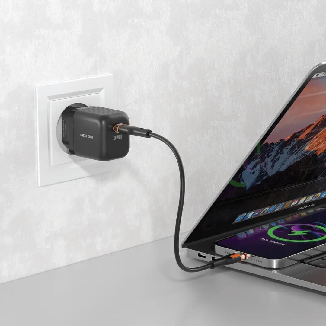 آداپتور گرین لاین مدل Green Lion Ultra Compact Wall Charger با توان ۲۰ وات — تصویر ۲